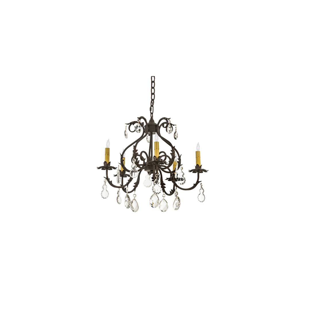 Chantilly 5 Light 24" Wide Crystal Candle Style Chandelier