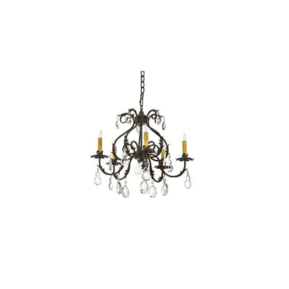 Chantilly 5 Light 24" Wide Crystal Candle Style Chandelier
