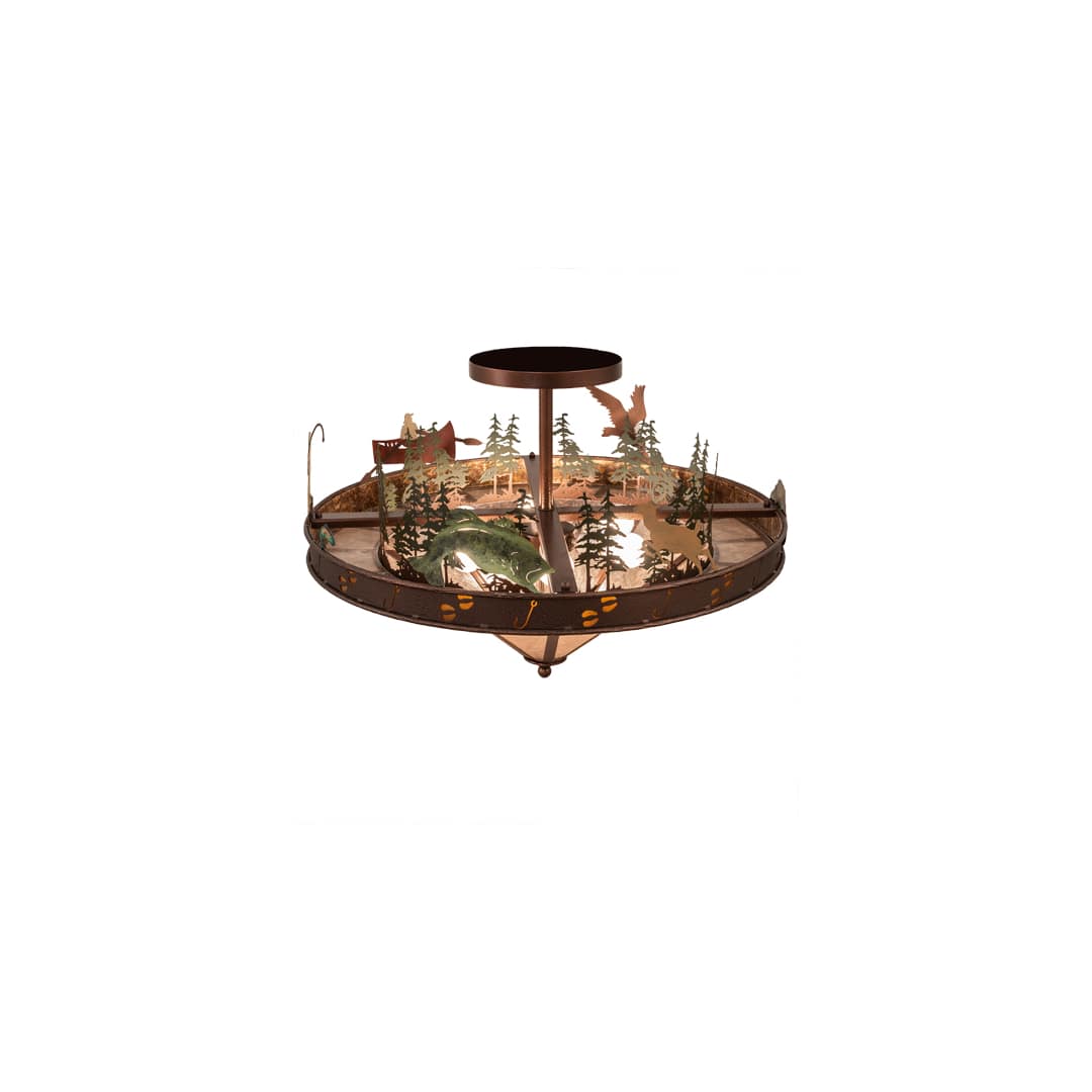 Boulders 6 Light 32" Wide Semi-Flush Ceiling Fixture