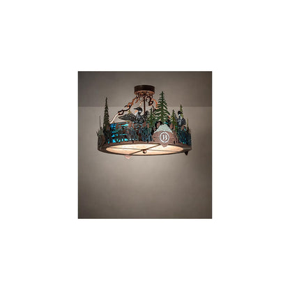 Boulders 4 Light 22" Wide Semi-Flush Drum Ceiling Fixture