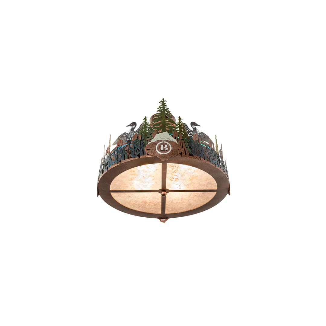 Boulders 4 Light 22" Wide Semi-Flush Drum Ceiling Fixture