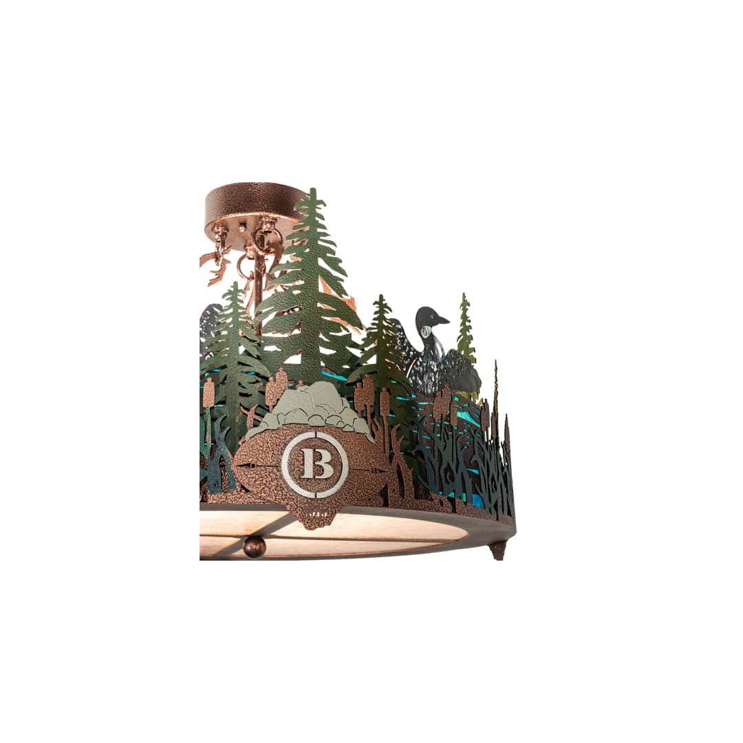 Boulders 4 Light 22" Wide Semi-Flush Drum Ceiling Fixture