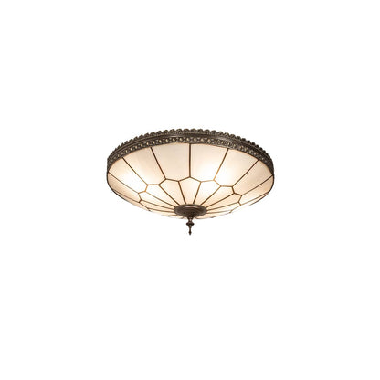 Vincent Honeycomb 4 Light 21" Wide Semi-Flush Bowl Ceiling Fixture with Clear, Frosted Glass Shade - Mahogany Bronze Finish