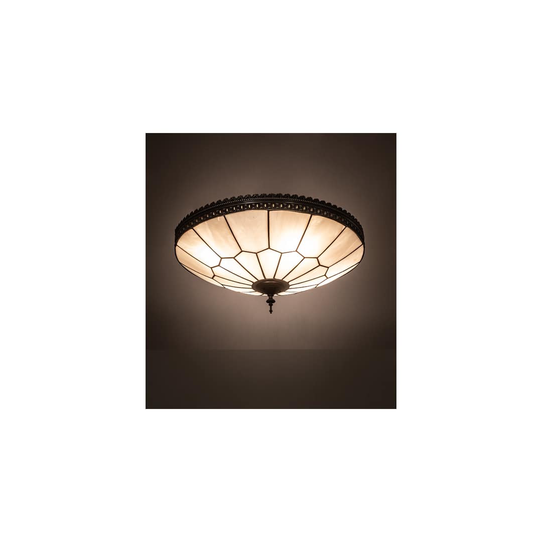 Vincent Honeycomb 4 Light 21" Wide Semi-Flush Bowl Ceiling Fixture with Clear, Frosted Glass Shade - Mahogany Bronze Finish