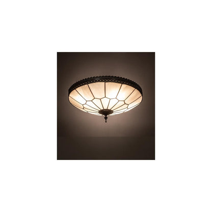 Vincent Honeycomb 4 Light 21" Wide Semi-Flush Bowl Ceiling Fixture with Clear, Frosted Glass Shade - Mahogany Bronze Finish