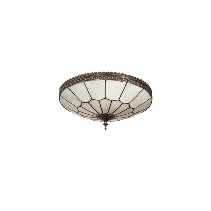 Vincent Honeycomb 4 Light 21" Wide Semi-Flush Bowl Ceiling Fixture with Clear, Frosted Glass Shade - Mahogany Bronze Finish