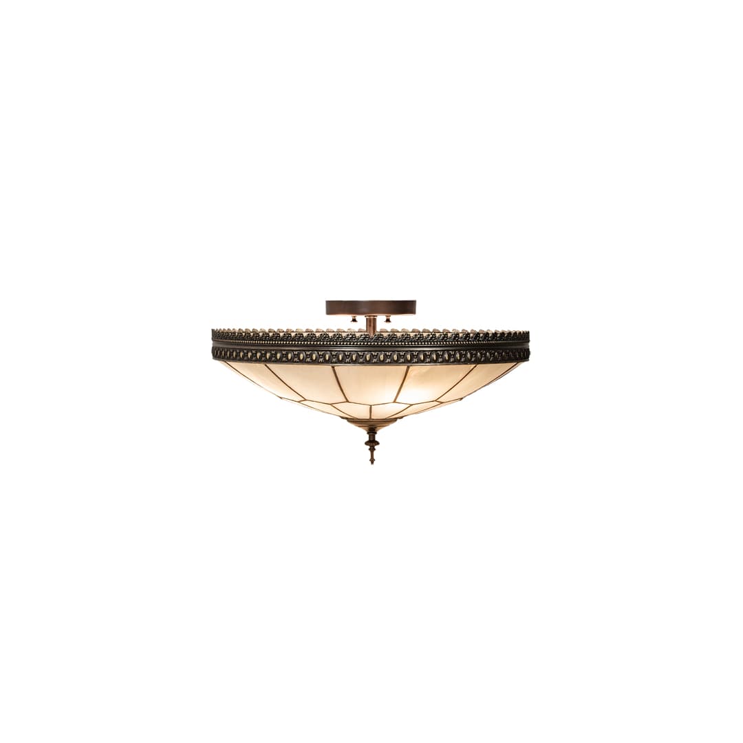 Vincent Honeycomb 4 Light 21" Wide Semi-Flush Bowl Ceiling Fixture with Clear, Frosted Glass Shade - Mahogany Bronze Finish