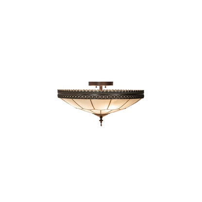 Vincent Honeycomb 4 Light 21" Wide Semi-Flush Bowl Ceiling Fixture with Clear, Frosted Glass Shade - Mahogany Bronze Finish
