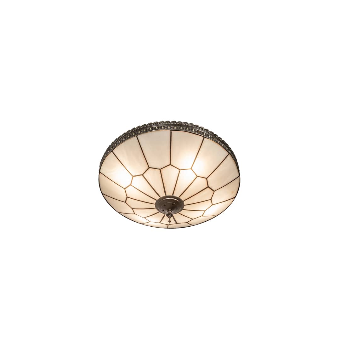 Vincent Honeycomb 4 Light 21" Wide Semi-Flush Bowl Ceiling Fixture with Clear, Frosted Glass Shade - Mahogany Bronze Finish