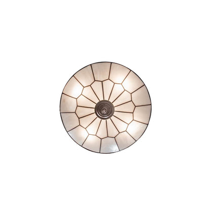 Vincent Honeycomb 4 Light 21" Wide Semi-Flush Bowl Ceiling Fixture with Clear, Frosted Glass Shade - Mahogany Bronze Finish