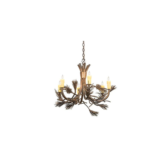 Woodland Pine 6 Light 29" Wide Taper Candle Style Chandelier