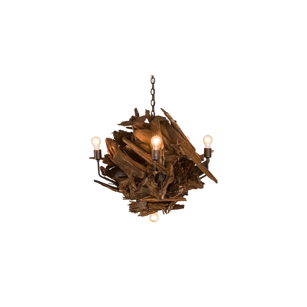 Driftwood 6 Light 30" Wide Abstract Chandelier