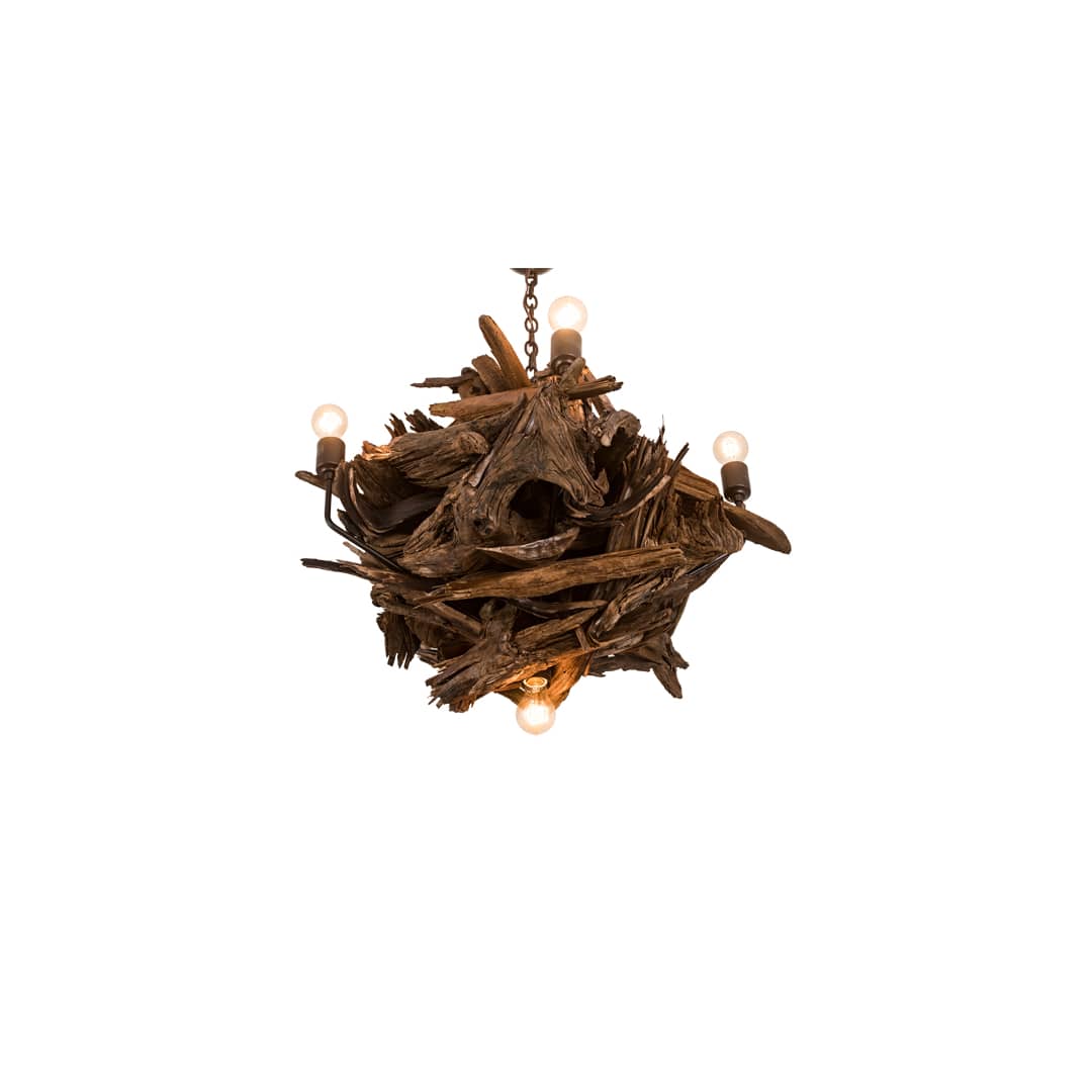 Driftwood 6 Light 30" Wide Abstract Chandelier