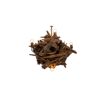 Driftwood 6 Light 30" Wide Abstract Chandelier