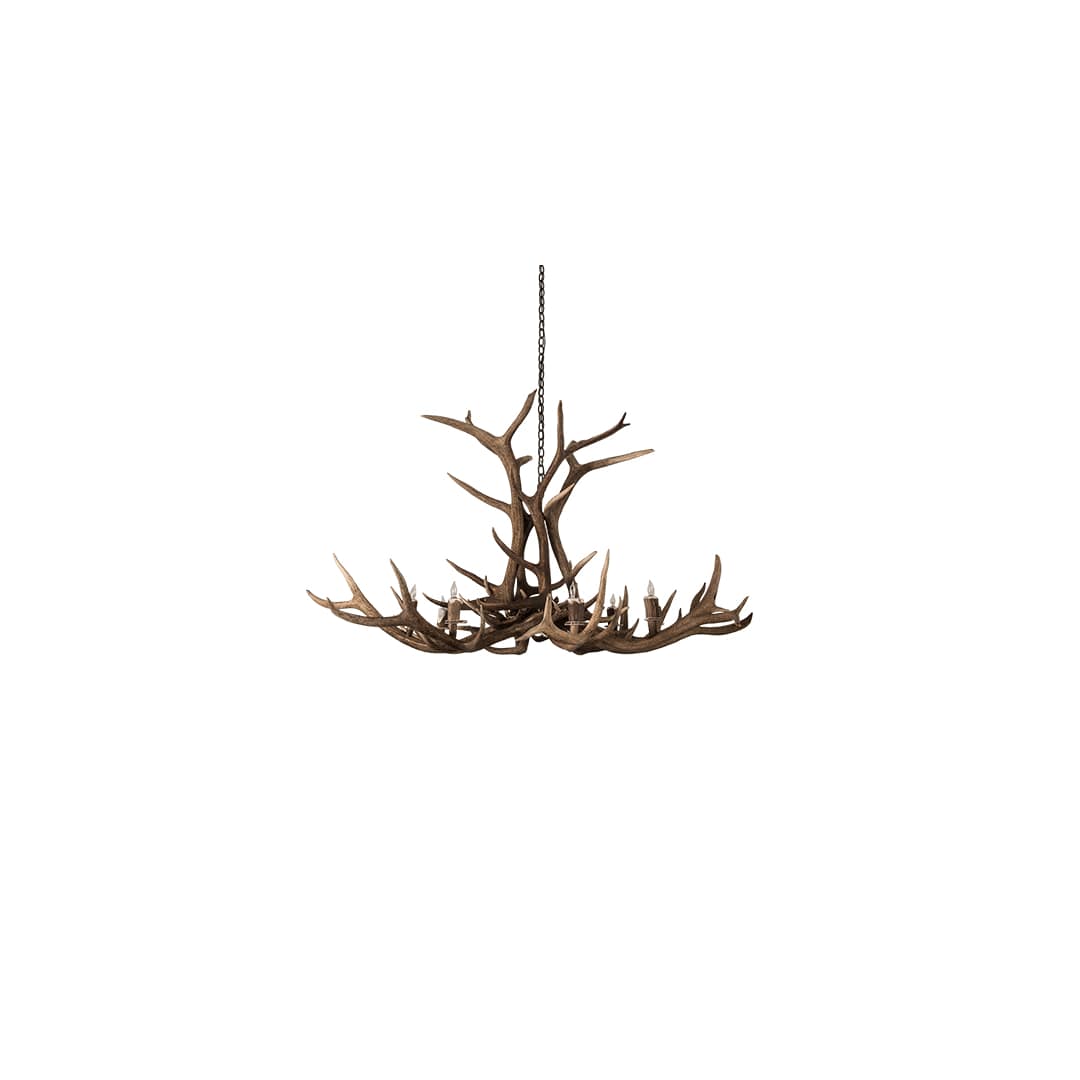 Antlers 8 Light 66" Wide Antler Candle Style Chandelier