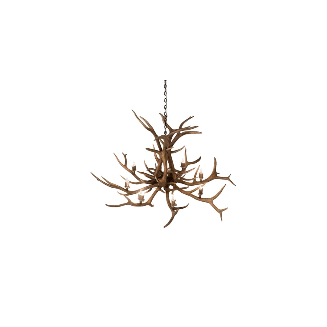 Antlers 8 Light 66" Wide Antler Candle Style Chandelier