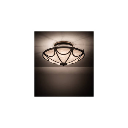 Carousel 8 Light 42" Wide Semi-Flush Bowl Ceiling Fixture - Hand Wrought Iron Finish