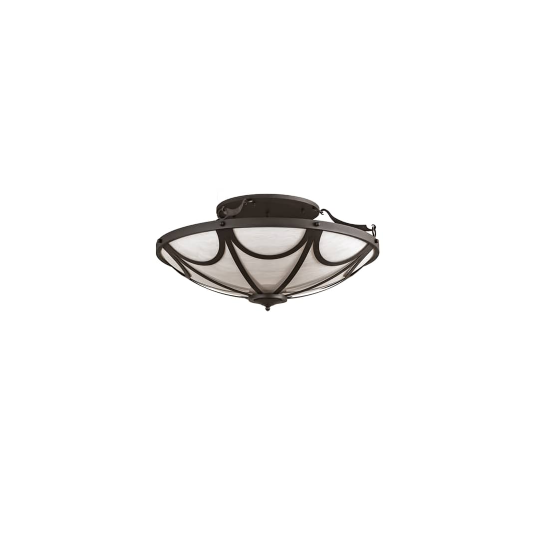 Carousel 8 Light 42" Wide Semi-Flush Bowl Ceiling Fixture - Hand Wrought Iron Finish