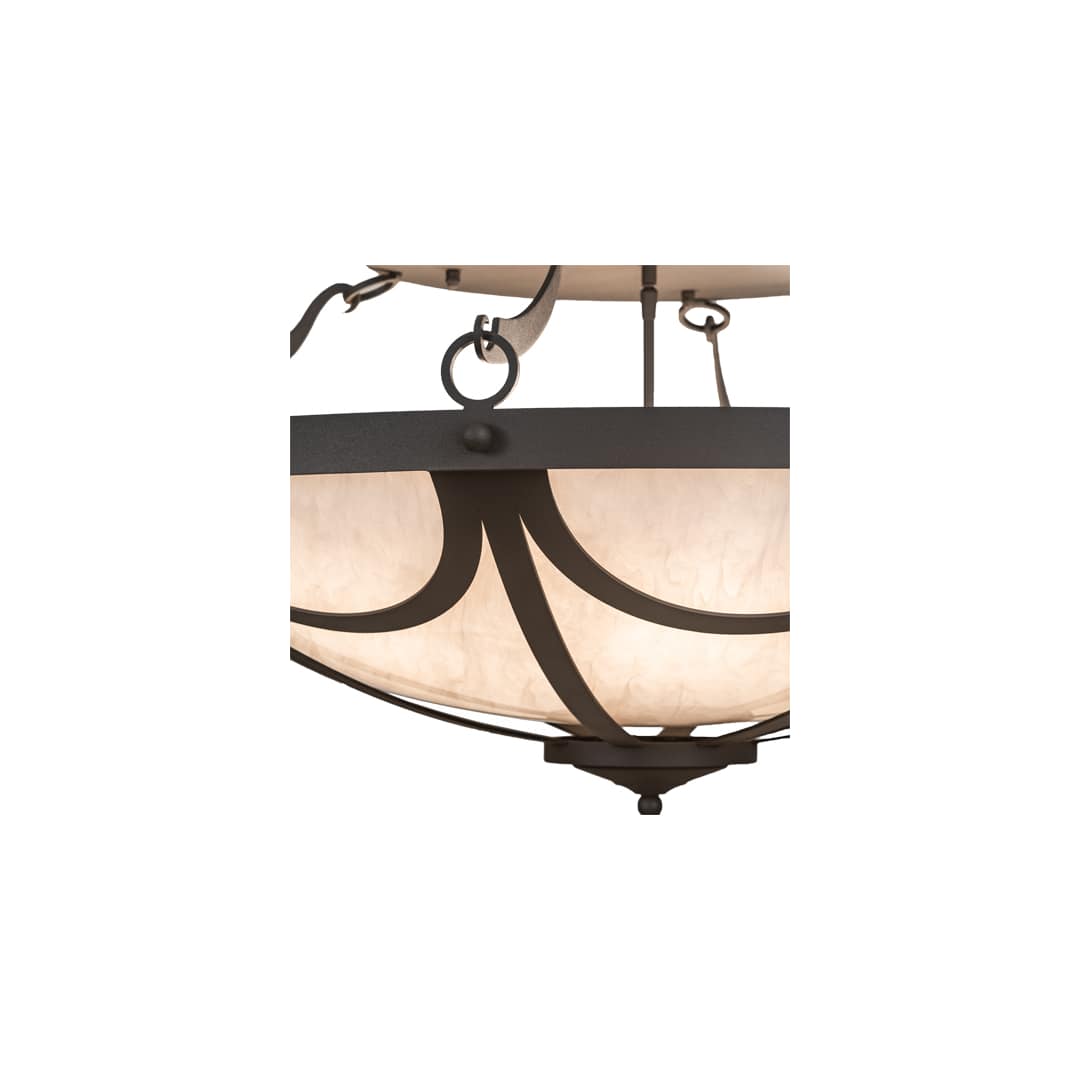 Carousel 8 Light 42" Wide Semi-Flush Bowl Ceiling Fixture - Hand Wrought Iron Finish
