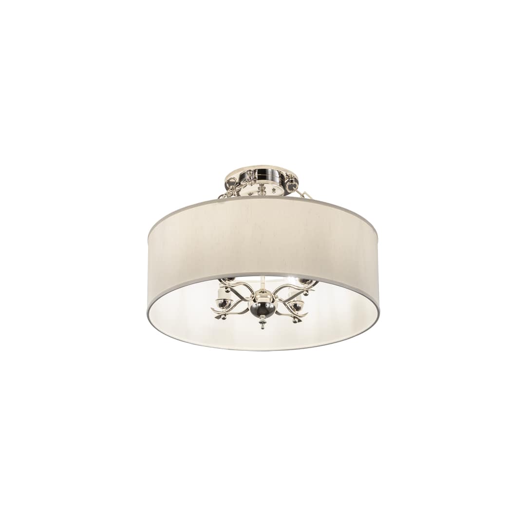 Cilindro 4 Light 24" Wide Semi-Flush Drum Ceiling Fixture - Polished Nickel Finish
