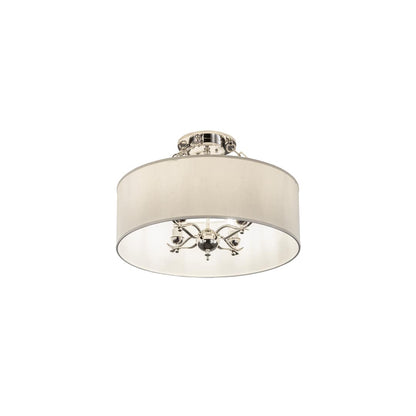 Cilindro 4 Light 24" Wide Semi-Flush Drum Ceiling Fixture - Polished Nickel Finish