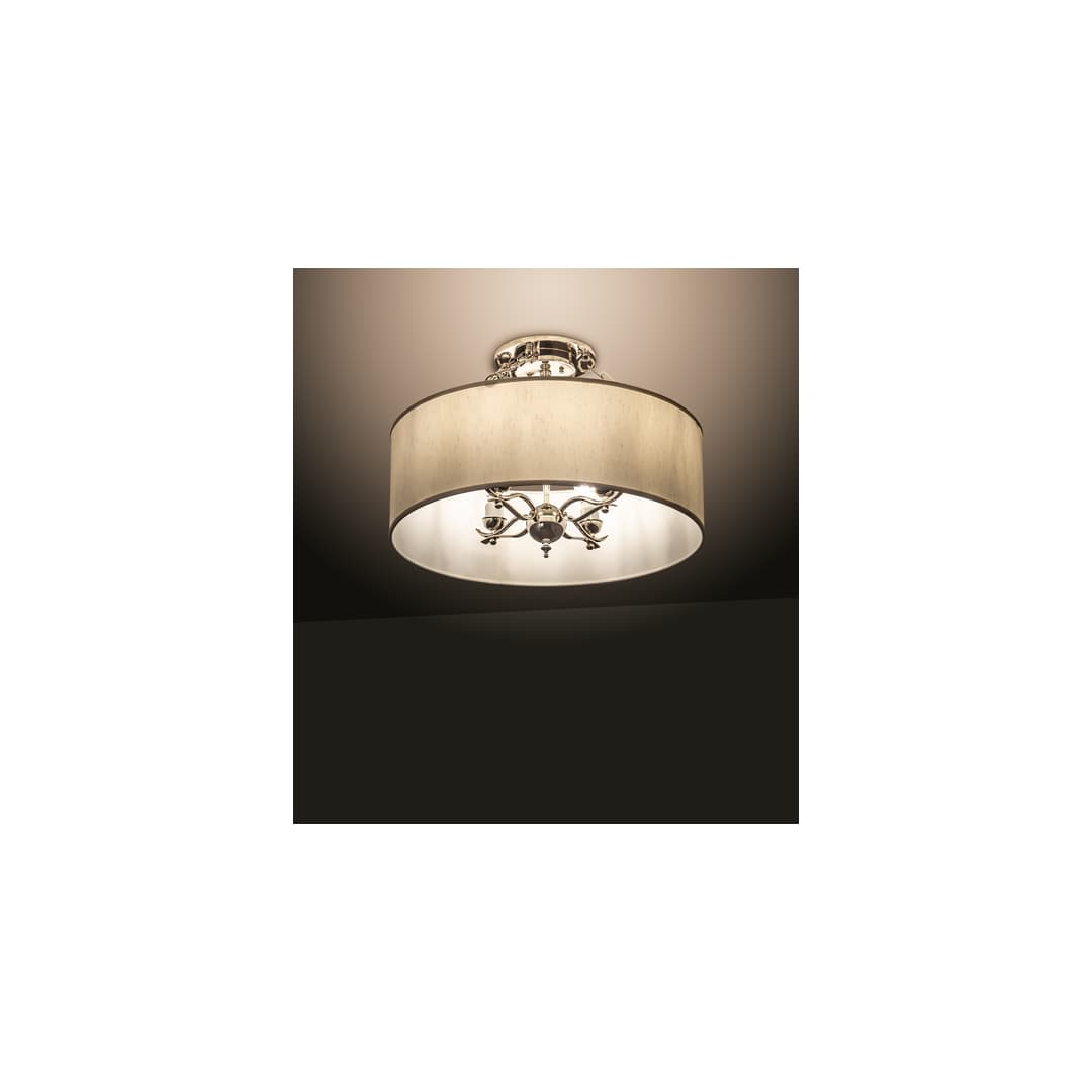 Cilindro 4 Light 24" Wide Semi-Flush Drum Ceiling Fixture - Polished Nickel Finish