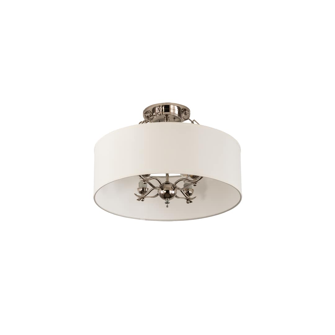 Cilindro 4 Light 24" Wide Semi-Flush Drum Ceiling Fixture - Polished Nickel Finish