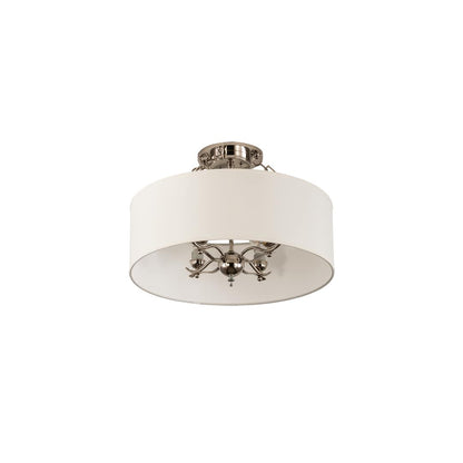 Cilindro 4 Light 24" Wide Semi-Flush Drum Ceiling Fixture - Polished Nickel Finish
