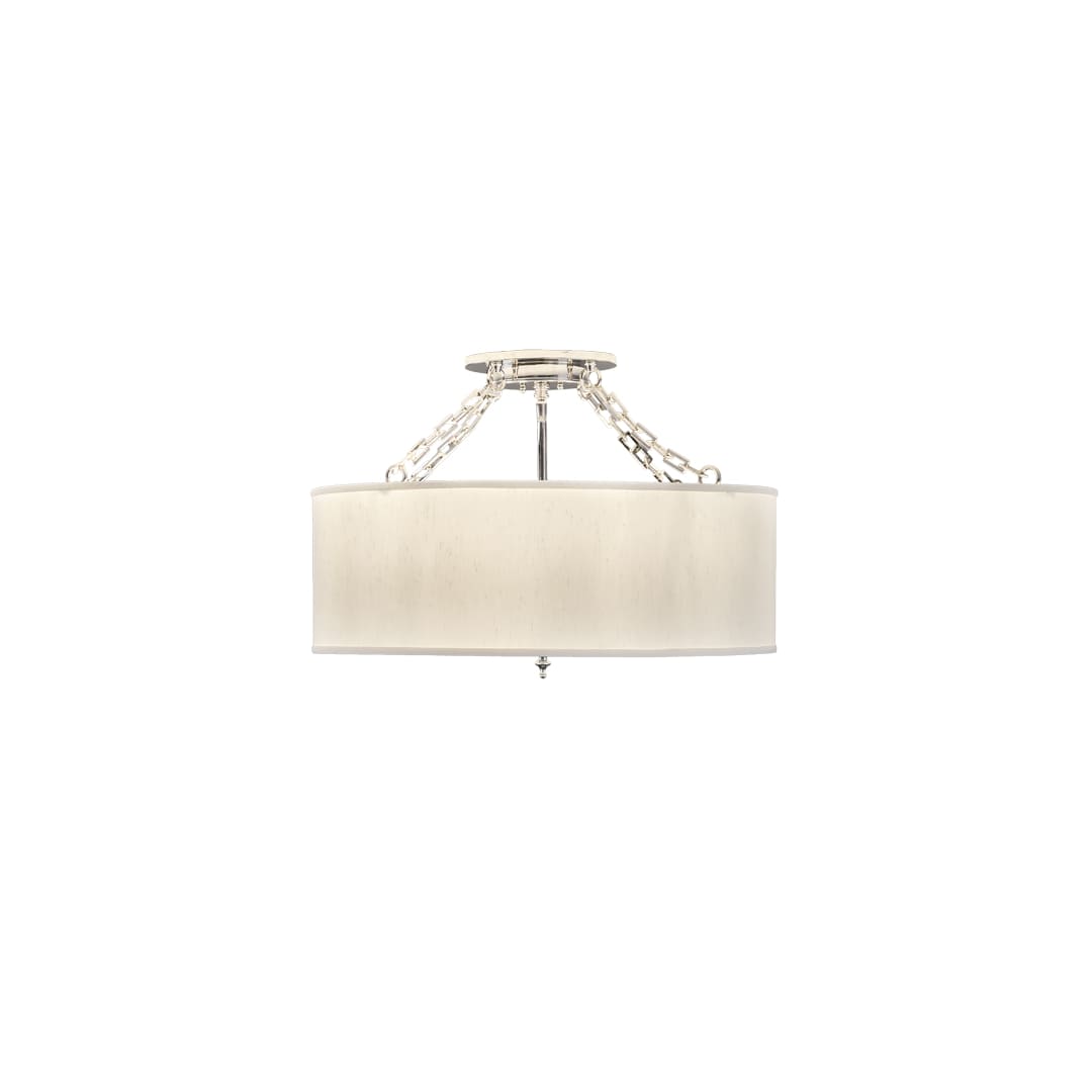 Cilindro 4 Light 24" Wide Semi-Flush Drum Ceiling Fixture - Polished Nickel Finish