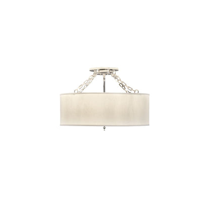 Cilindro 4 Light 24" Wide Semi-Flush Drum Ceiling Fixture - Polished Nickel Finish