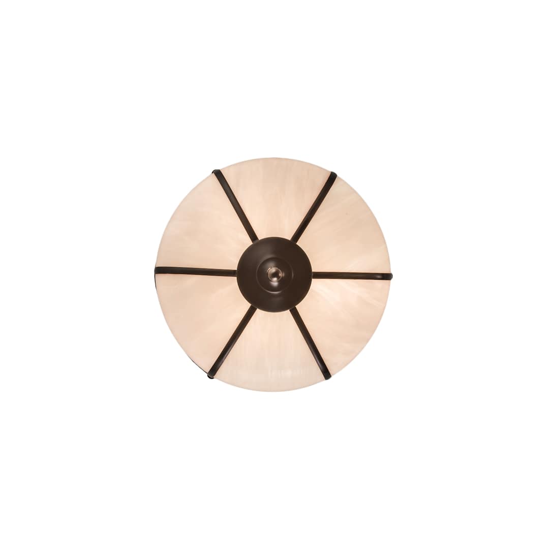 Arts and Crafts 3 Light 18" Wide Semi-Flush Bowl Ceiling Fixture with White Glass Shade - Craftsman Brown Finish
