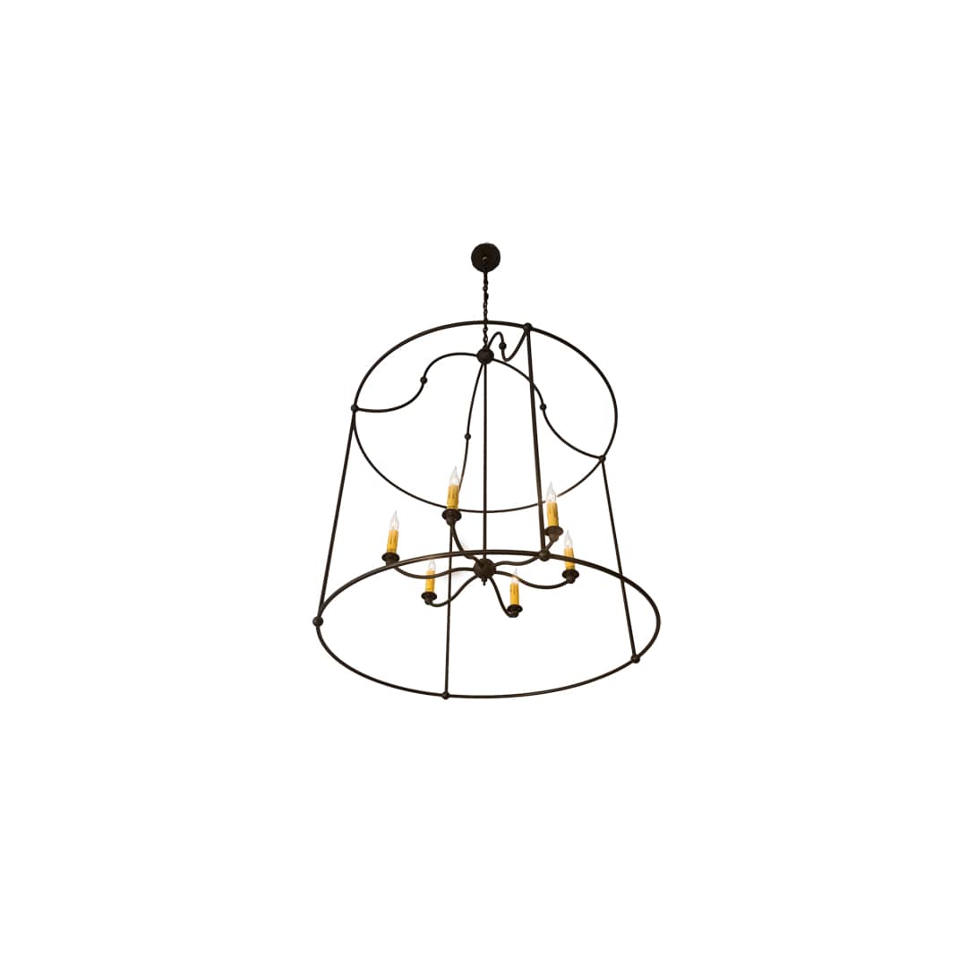 6 Light 42" Wide Taper Candle Pendant