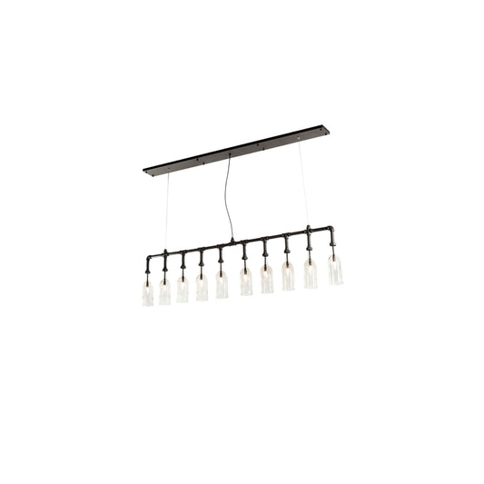 10 Light 75" Wide Suspension Linear Pendant