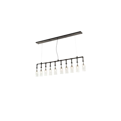 10 Light 75" Wide Suspension Linear Pendant