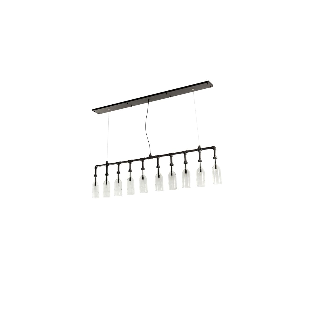 10 Light 75" Wide Suspension Linear Pendant