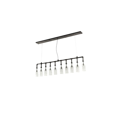 10 Light 75" Wide Suspension Linear Pendant