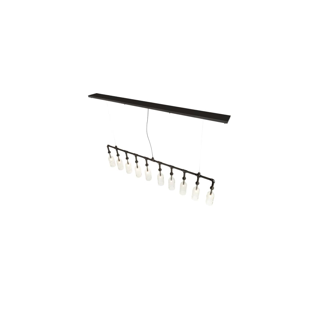 10 Light 75" Wide Suspension Linear Pendant