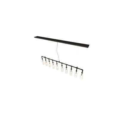 10 Light 75" Wide Suspension Linear Pendant