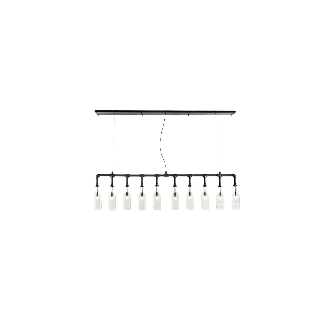 10 Light 75" Wide Suspension Linear Pendant