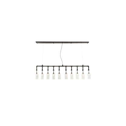 10 Light 75" Wide Suspension Linear Pendant