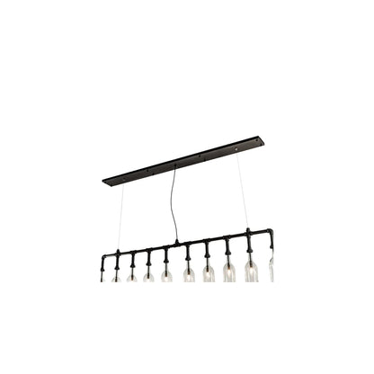 10 Light 75" Wide Suspension Linear Pendant