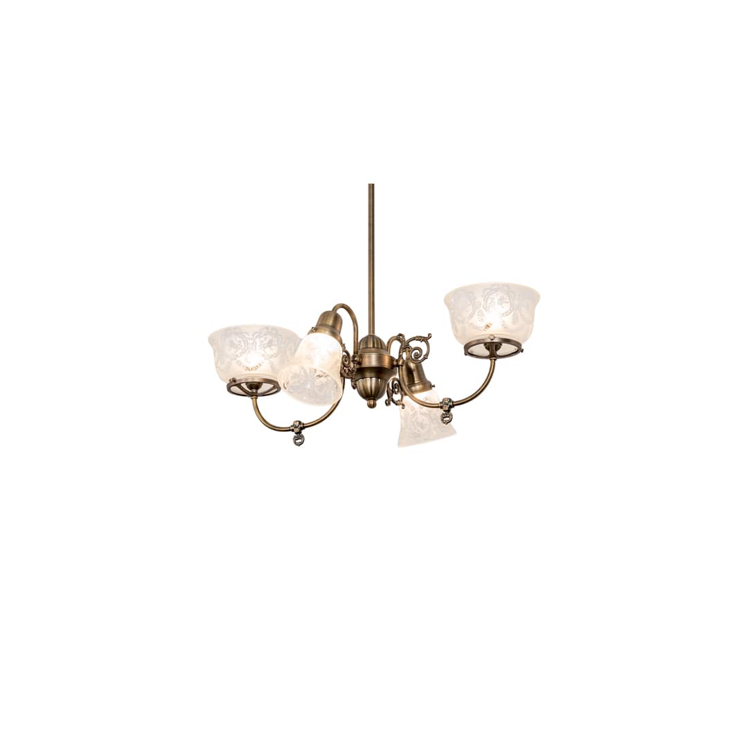 Long Revival Gas and Electric 4 Light 21" Wide Chandelier