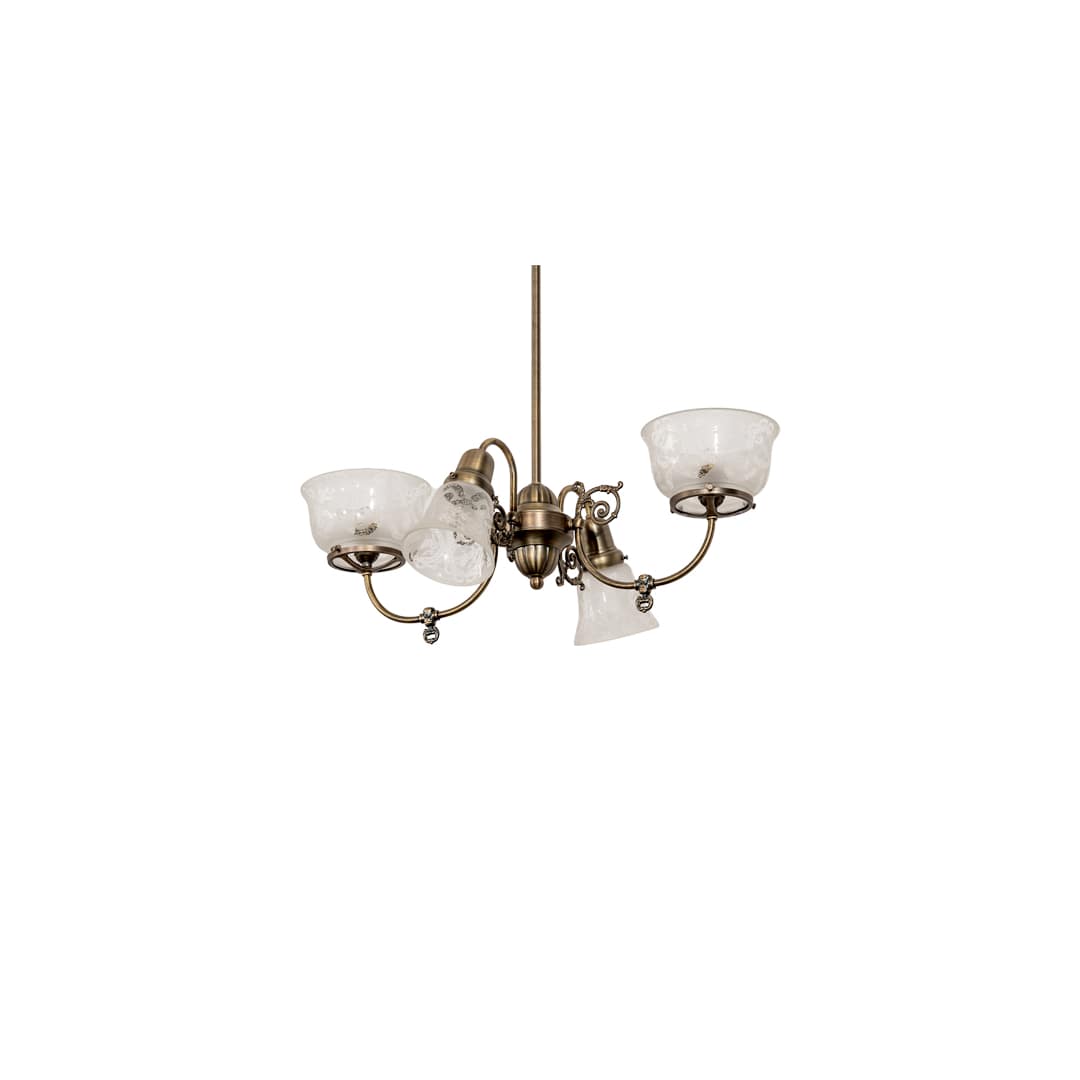 Long Revival Gas and Electric 4 Light 21" Wide Chandelier