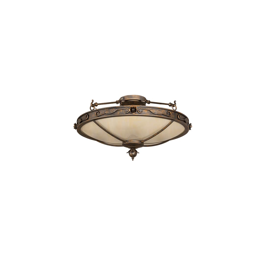 Arabesque 4 Light 28" Wide Semi-Flush Bowl Ceiling Fixture - French Bronzed Finish