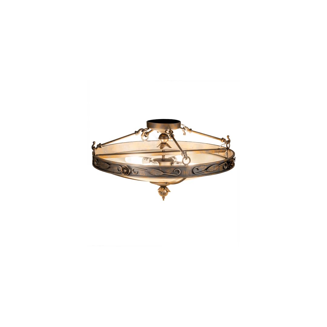 Arabesque 4 Light 28" Wide Semi-Flush Bowl Ceiling Fixture - French Bronzed Finish