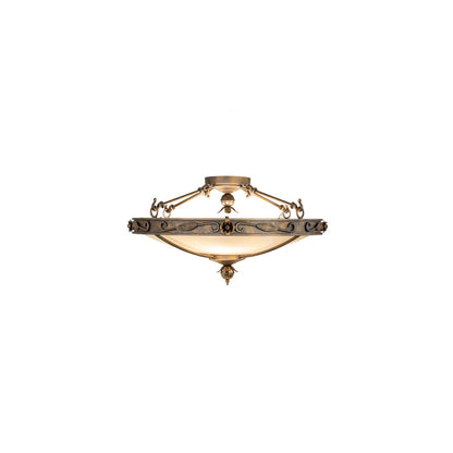 Arabesque 4 Light 28" Wide Semi-Flush Bowl Ceiling Fixture - French Bronzed Finish