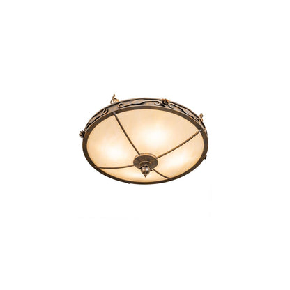 Arabesque 4 Light 28" Wide Semi-Flush Bowl Ceiling Fixture - French Bronzed Finish
