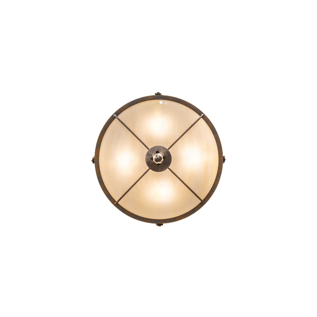Arabesque 4 Light 28" Wide Semi-Flush Bowl Ceiling Fixture - French Bronzed Finish
