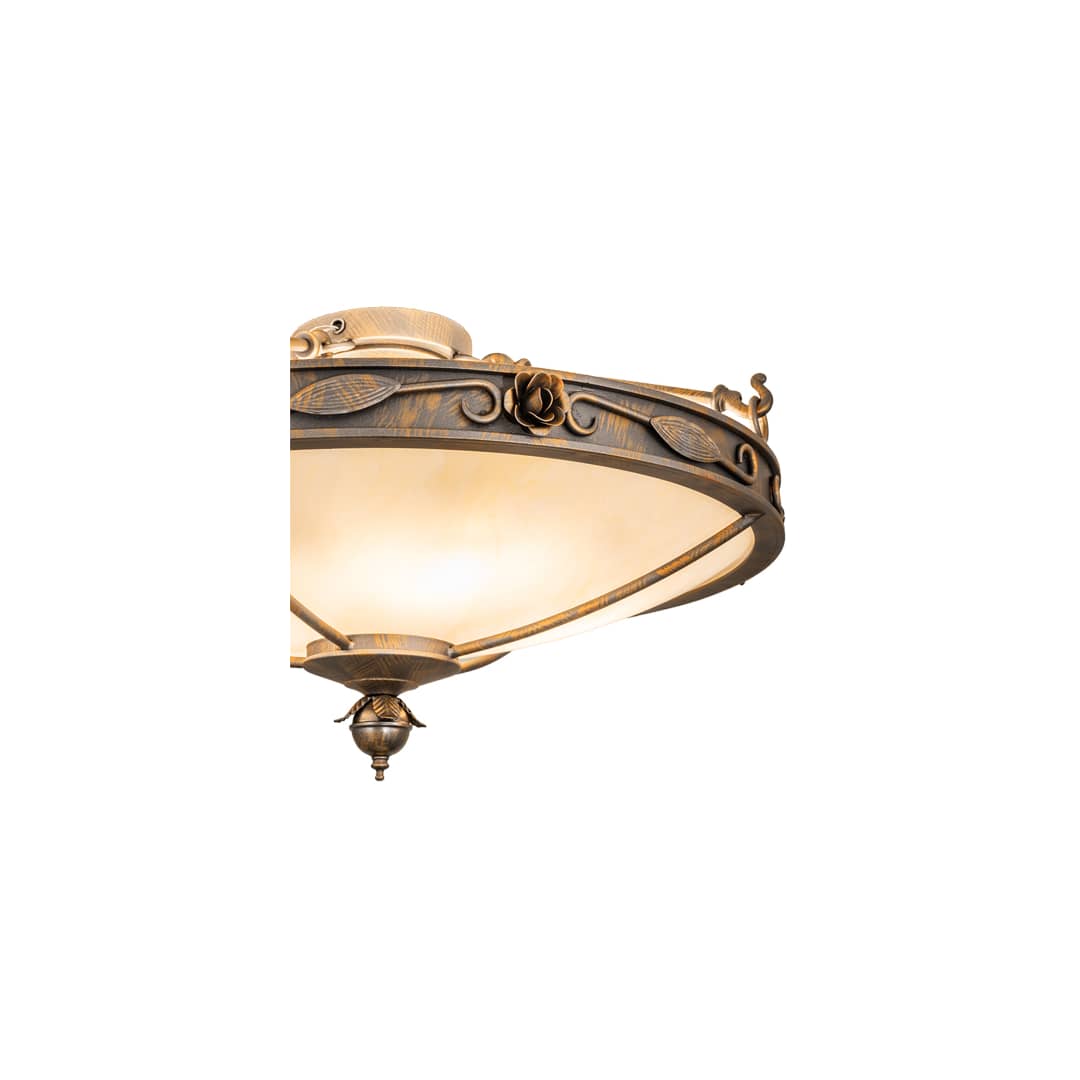 Arabesque 4 Light 28" Wide Semi-Flush Bowl Ceiling Fixture - French Bronzed Finish