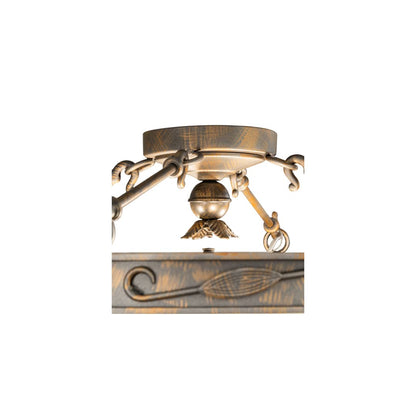 Arabesque 4 Light 28" Wide Semi-Flush Bowl Ceiling Fixture - French Bronzed Finish